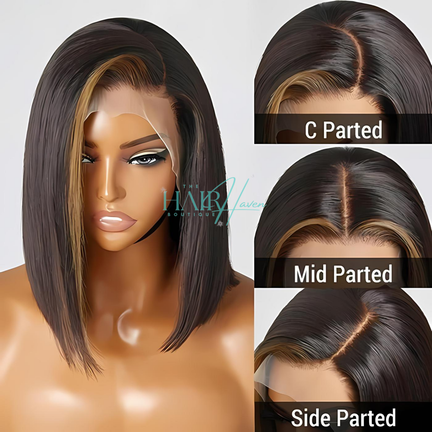 Blonde Highlight Straight Bob Lace Wig