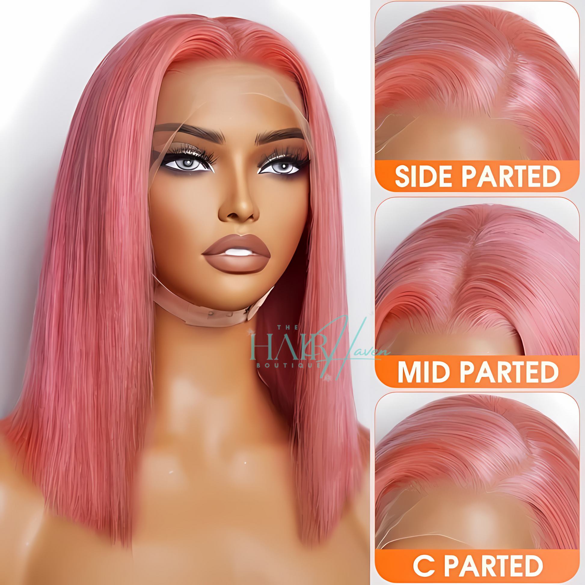 Pink Straight Bob Lace Wig