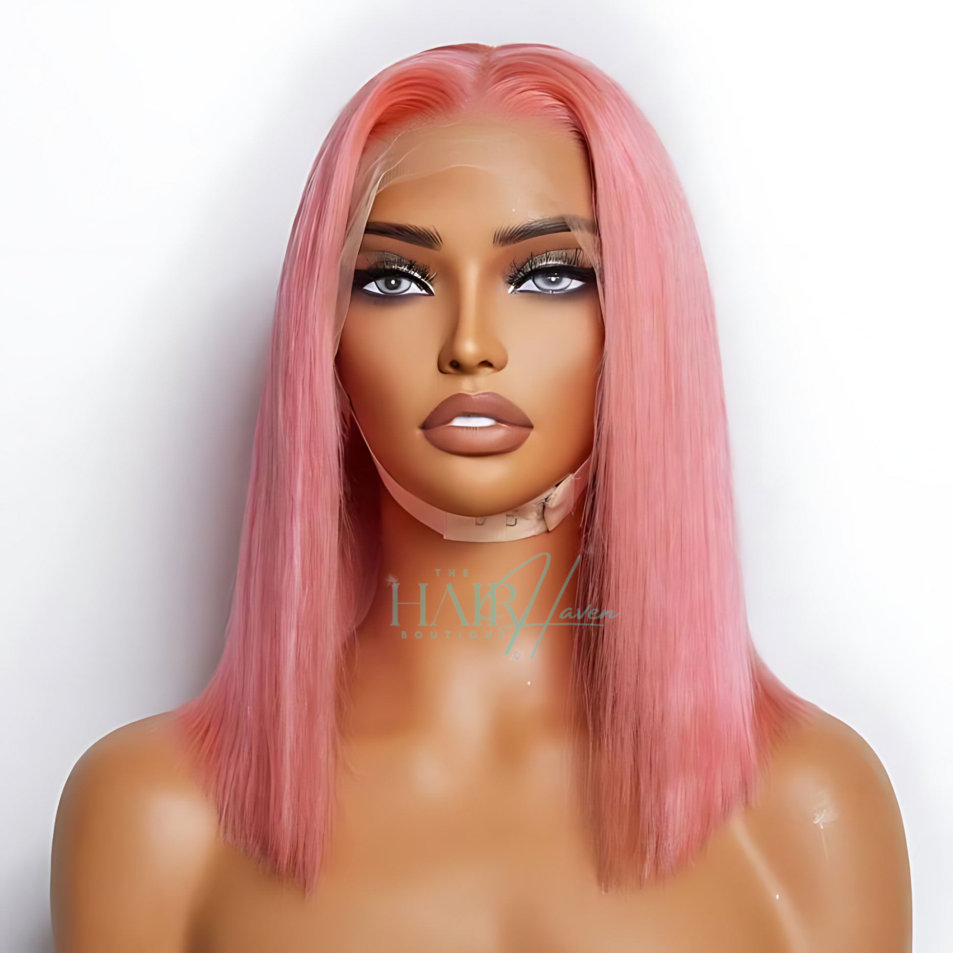 Pink Straight Bob Lace Wig