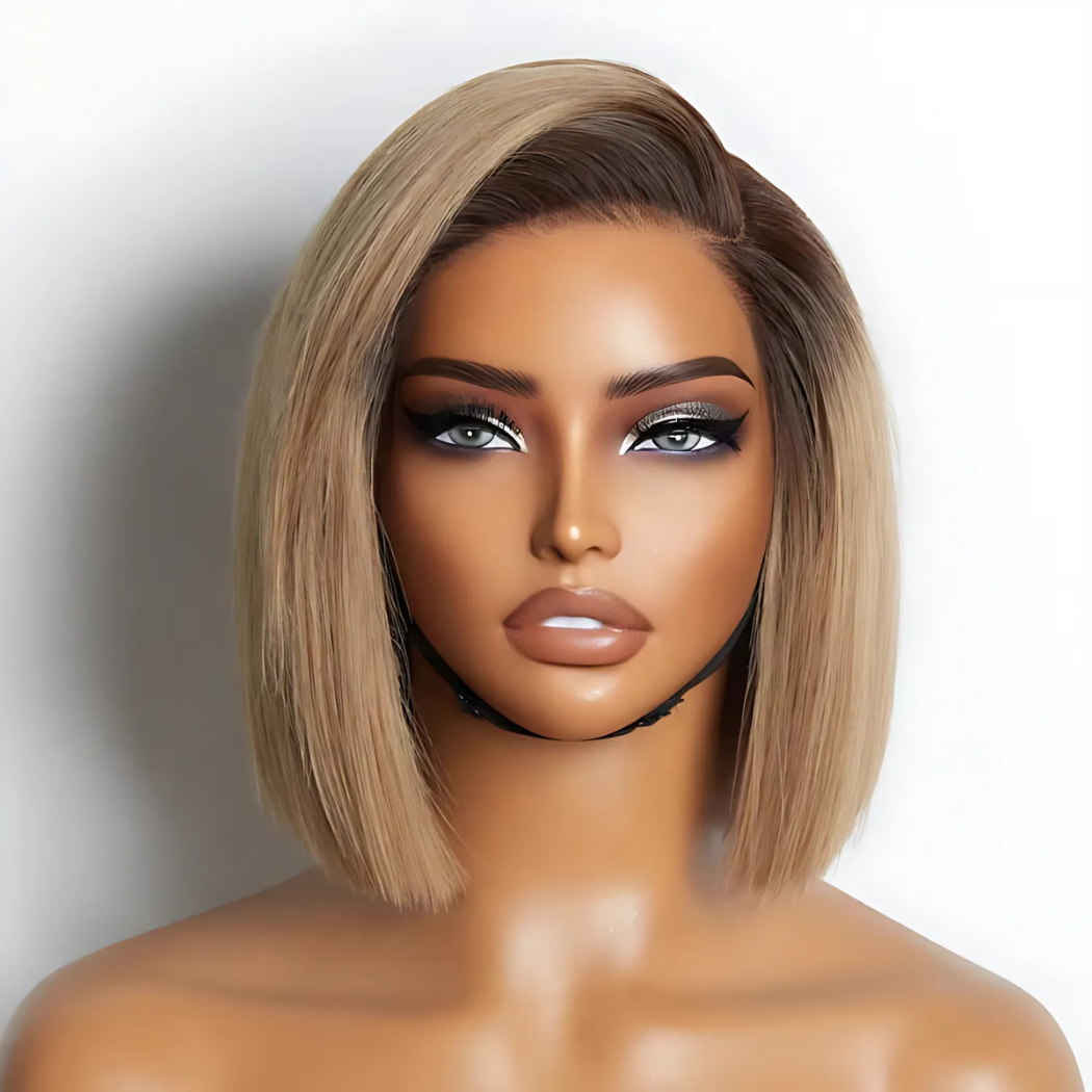 8 inch Ready To Go Ash Blonde Ombre Bob Wig