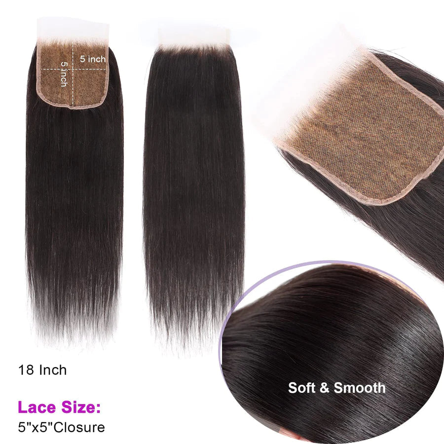 Premium Straight Closures and Frontals