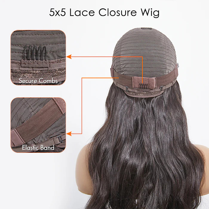 Luxury 5x5 HD Body Wave Closure Wig