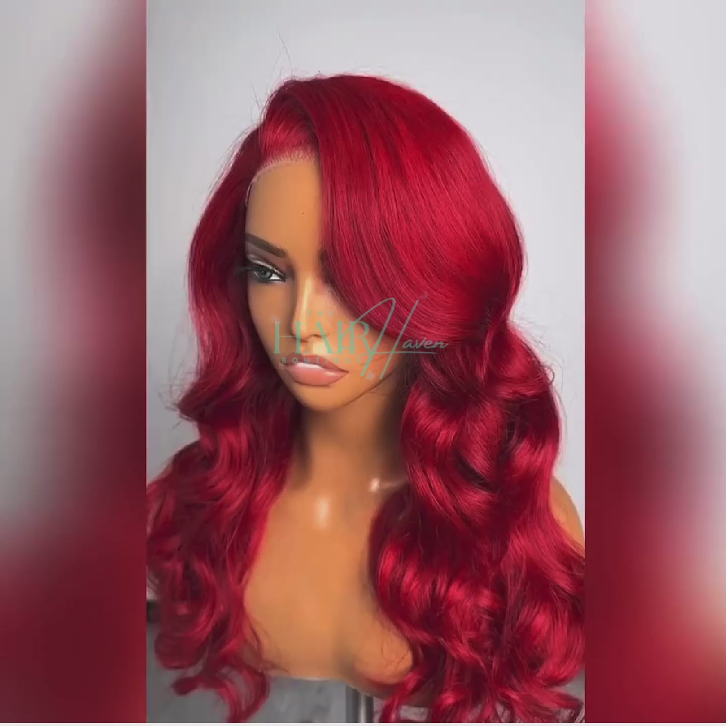 RED 5X5 BODY WAVE GLUELESS READY TO GO LACE WIG 